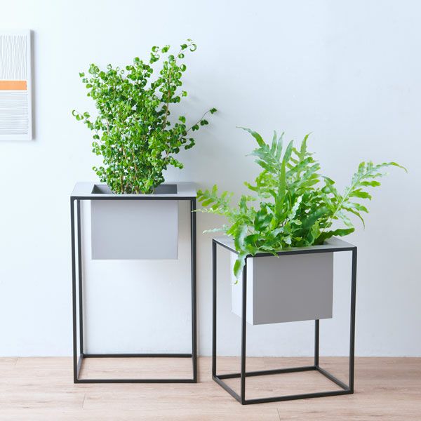 プランターオンスタンド グレー＆ブラック H50 | upstairs outdoor living