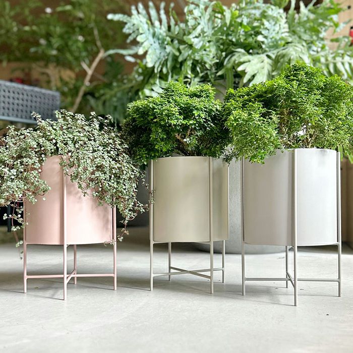 アイアンプランターウィズスタンド Ф22 ピンク | upstairs outdoor living